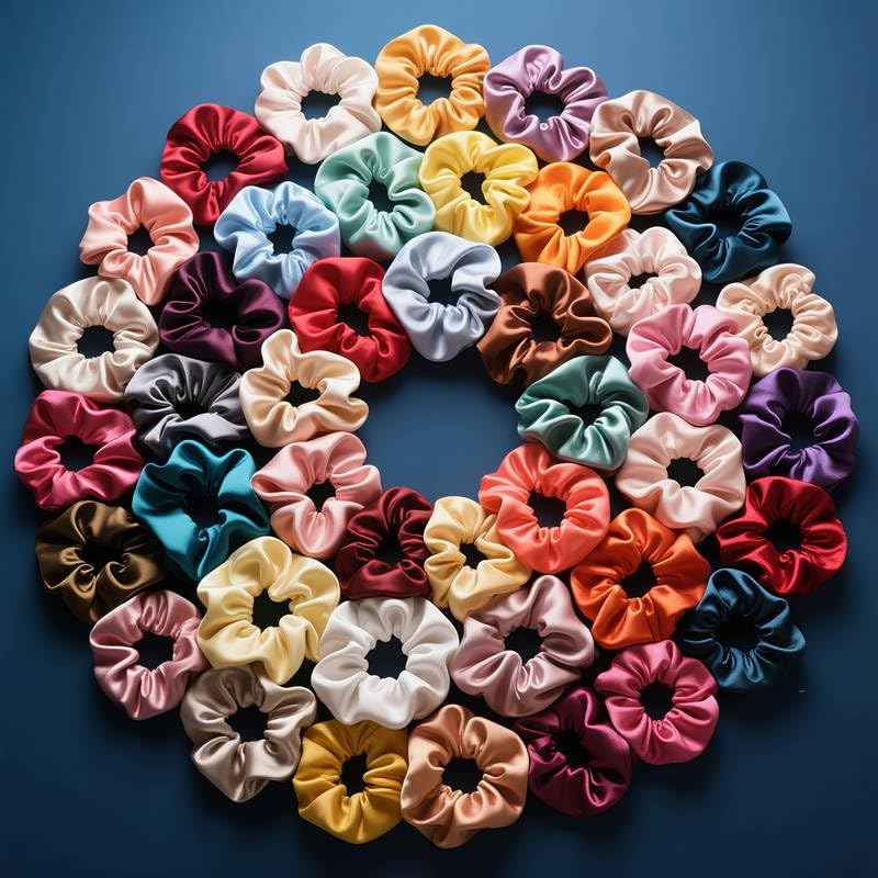 Cerrito Satin Silk Hair Scrunchies for Women & Girls – Soft Elastic Hair Ties for Ponytail, Bun & Daily Styling, No Damage Hair Bands, Premium Hair Accessories Pack, Birthday Gift (Multi-12 Pcs, No Box Include