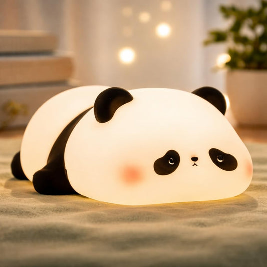 Pair Store Kids Sleeping Panda Touch Silicone Night Lamp – Rechargeable LED Bedside Lamp for Children's Bedroom, Romantic Decor, Valentine Day Gift, Love Gift for Her, Couple Gift