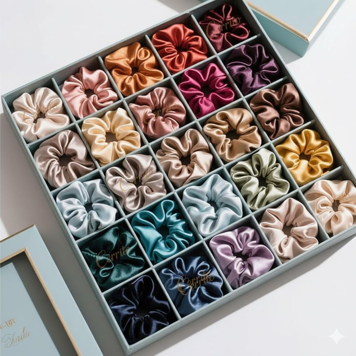 Cerrito Satin Silk Hair Scrunchies for Women & Girls – Soft Elastic Hair Ties for Ponytail, Bun & Daily Styling, No Damage Hair Bands, Premium Hair Accessories Pack, Birthday Gift (Multi-12 Pcs, No Box Include