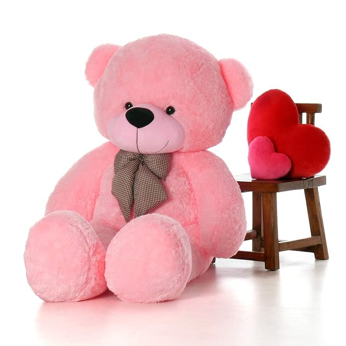 Pair store Friendly Ultra Soft 3 Feet Teddy Bear for Kids, Lovable Huggable Cute Soft Giant Teddy Bear for Girlfriends/Wife/Kids/Husband - (Pink, 85 cm)